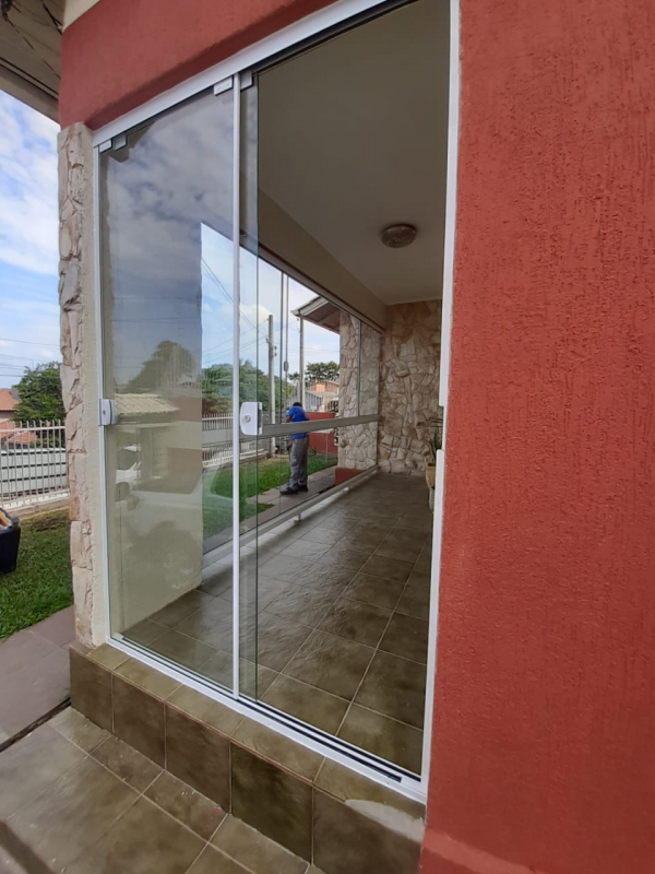 Porta Externa de Vidro Temperado Olaria - Porta de Garagem de Vidro Temperado