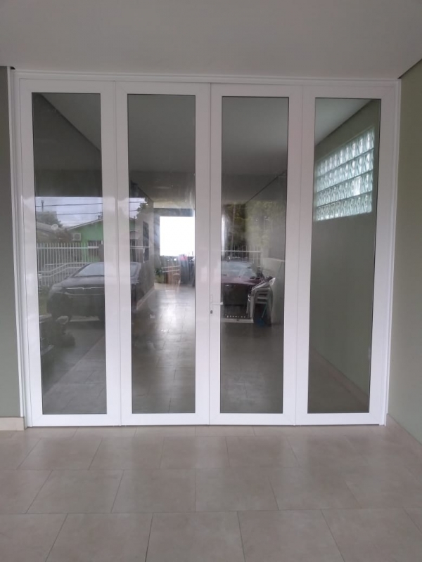 Portas Alumínio com Vidro São Jerônimo - Porta de Alumínio Branco